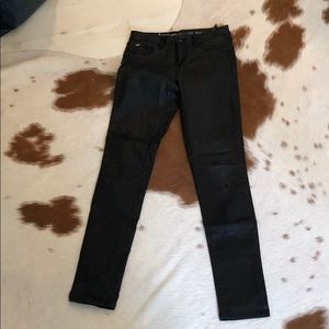 Black wax denim jeans